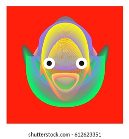 Colorful and Various Animal Face Illustration Icon for wallpaper Background. Dynamic flux Effect design. Abstract  Vector Cartoon Monster Character Icon Head Design. Modern and Techno Style Pattern.