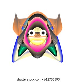 Colorful and Various Animal Face Illustration Icon for wallpaper Background. Dynamic flux Effect design. Abstract  Vector Cartoon Monster Character Icon Head Design. Modern and Techno Style Pattern.