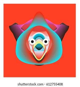 Colorful and Various Animal Face Illustration Icon for wallpaper Background. Dynamic flux Effect design. Abstract  Vector Cartoon Monster Character Icon Head Design. Modern and Techno Style Pattern.