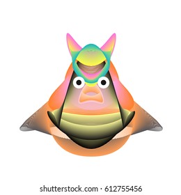 Colorful and Various Animal Face Illustration Icon for wallpaper Background. Dynamic flux Effect design. Abstract  Vector Cartoon Monster Character Icon Head Design. Modern and Techno Style Pattern.