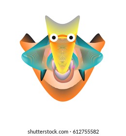 Colorful and Various Animal Face Illustration Icon for wallpaper Background. Dynamic flux Effect design. Abstract  Vector Cartoon Monster Character Icon Head Design. Modern and Techno Style Pattern.