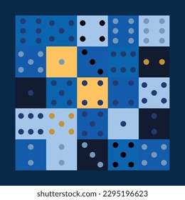 colorful various positions dice pattern. simple form, minimal print style. Vector art	
