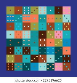 colorful various positions dice pattern. simple form, minimal print style. Vector art