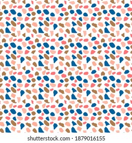 Colorful various shape pebble tile seamless pattern vector.