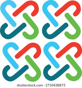  Farbige verschiedene Form Vektor mit Mitte Logo - Abstraktes symmetrisches Design.