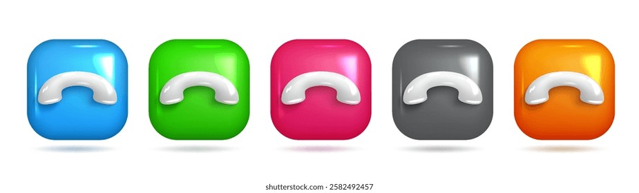 Colorful Vector 3D Phone Reject Symbol