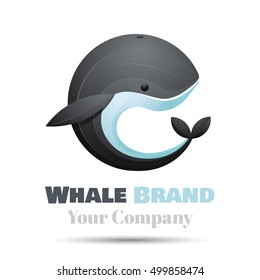 Colorful Vector 3d Volume Logo Design whale icon symbol template. . Corporate identity.