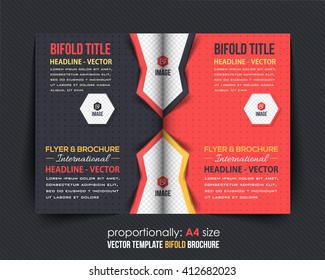 Colorful Vector A4 Bi-Fold Brochure Template. Corporate Leaflet, Cover Design