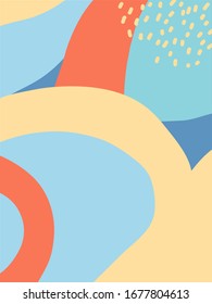 Colorful vector abstract background. Abstraction in yellow, blue and orange shades. Template, banner, backdrop.