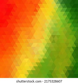 Colorful vector abstract background. Green, yellow and orange triangles. Template for advertising.