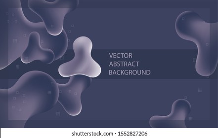 Colorful vector abstract background. Set of futuristic fluid elements. The Drops in zero gravity. Graphic vector template.