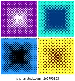 Colorful vector abstract backgrounds collection with halftone effect