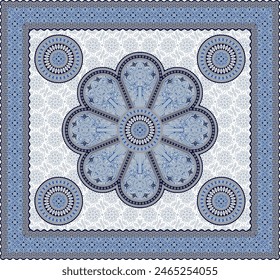 colorful vector abstract chunri round tapestry design.