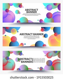 Colorful vector abstract design banner web templates with circles.