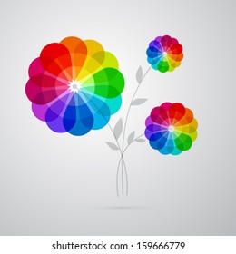 colorful vector abstract flowers