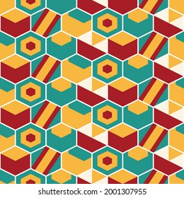 Colorful vector abstract geometric seamless pattern