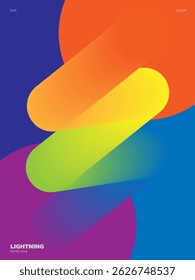 Elementos de diseño líquidos abstractos coloridos de la iluminación del Vector con estilo geométrico, para el cartel