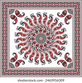 colorful vector abstract mandala tapestry design. 