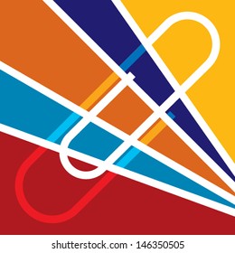 Colorful Vector Abstract Paper Clip Design