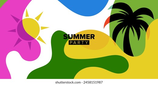 colorful vector abstract shape summer party background template design