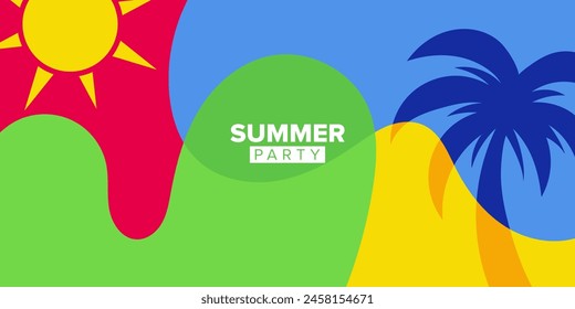 colorful vector abstract shape summer party background template