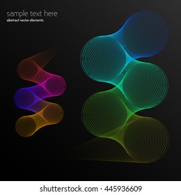 Colorful vector abstract waves and lines background. Curvy design element.  Desktop wallpaper.