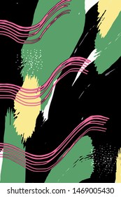 Colorful vector abstraction. Abstract background with purple lines and green spots