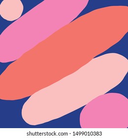 Colorful vector abstraction. Abstract background with colorful ovals in pink shades. Modern illustration with geometric shapes