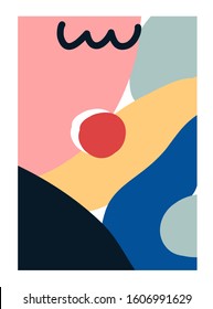 Colorful vector abstraction. Abstract composition with different shapes. Perfect as a background, template for social media.