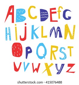 colorful vector alphabet. abc set design