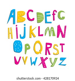 colorful vector alphabet. abc set design