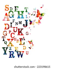 Colorful vector alphabet background