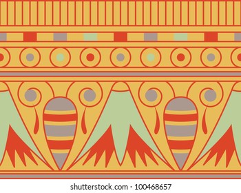 Colorful vector ancient Egyptian seamless ornament