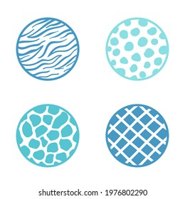 Colorful vector animals pattern illustrations in circle shapes