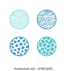 Colorful vector animals pattern illustrations in circle shapes