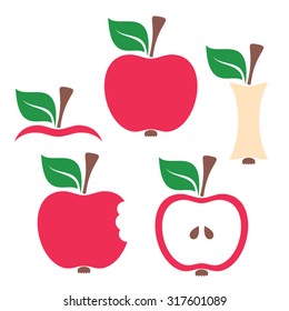 Colorful vector apple design elements on white background