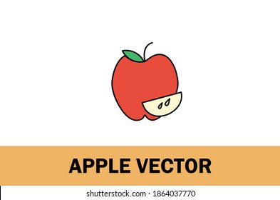 Colorful vector of apple icon. Isolated on white background. For Designer.
