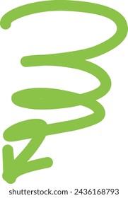 a colorful vector arrow hand drawn in transparent background