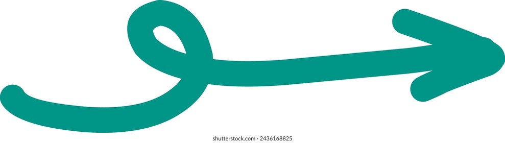 a colorful vector arrow hand drawn in transparent background