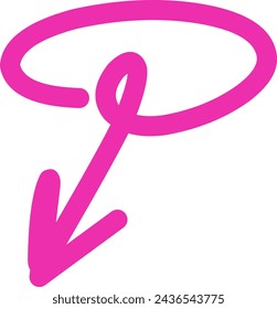 a colorful vector arrow hand drawn in transparent background