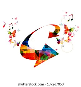 Colorful vector arrows background with butterflies