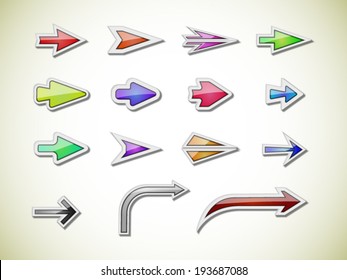 Colorful vector arrows. File is in eps10 format.