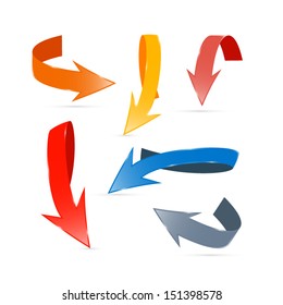 Colorful Vector Arrows Isolated on White background 