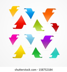 Colorful Vector Arrows Isolated on White Background