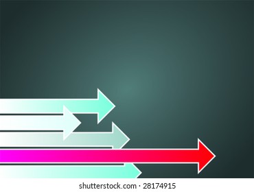 Colorful vector arrows on a dark background