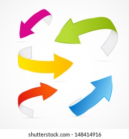 Colorful Vector Arrows on Grey Background 
