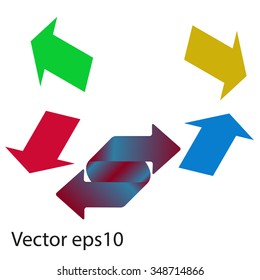 Colorful vector arrows on grey background