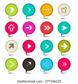 Colorful Vector Arrows Set in Circles