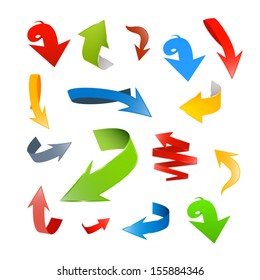 Colorful Vector Arrows Set Isolated on White Background 