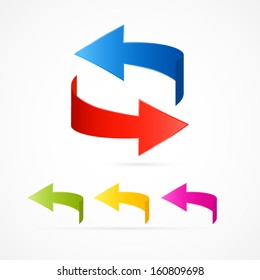 Colorful Vector Arrows Set Isolated on White background 